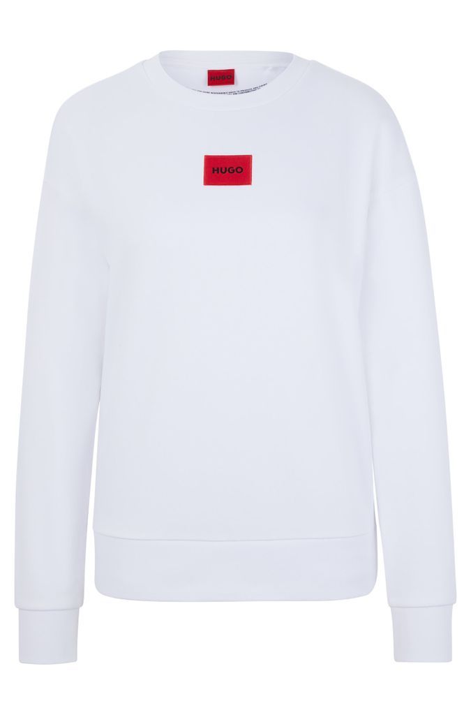 Regular-fit cotton sweatshirt with logo label