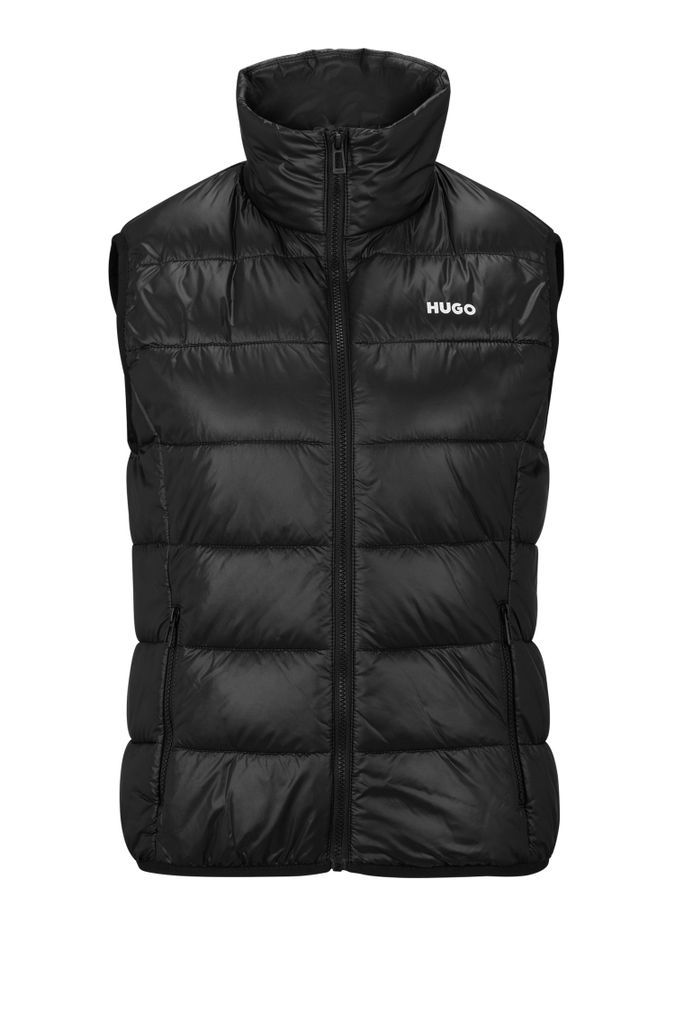 Lightweight water-repellent padded gilet with logo