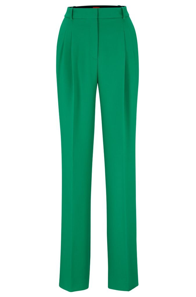 Relaxed-fit wide-leg trousers with front pleats