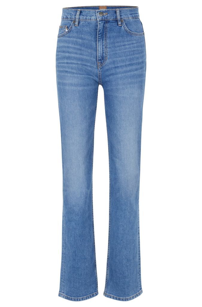 High-waisted jeans in blue comfort-stretch denim