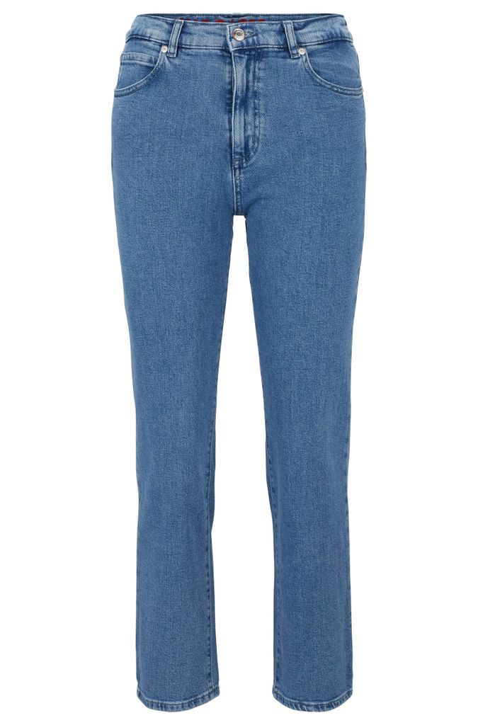 Regular-fit high-rise jeans in stretch denim