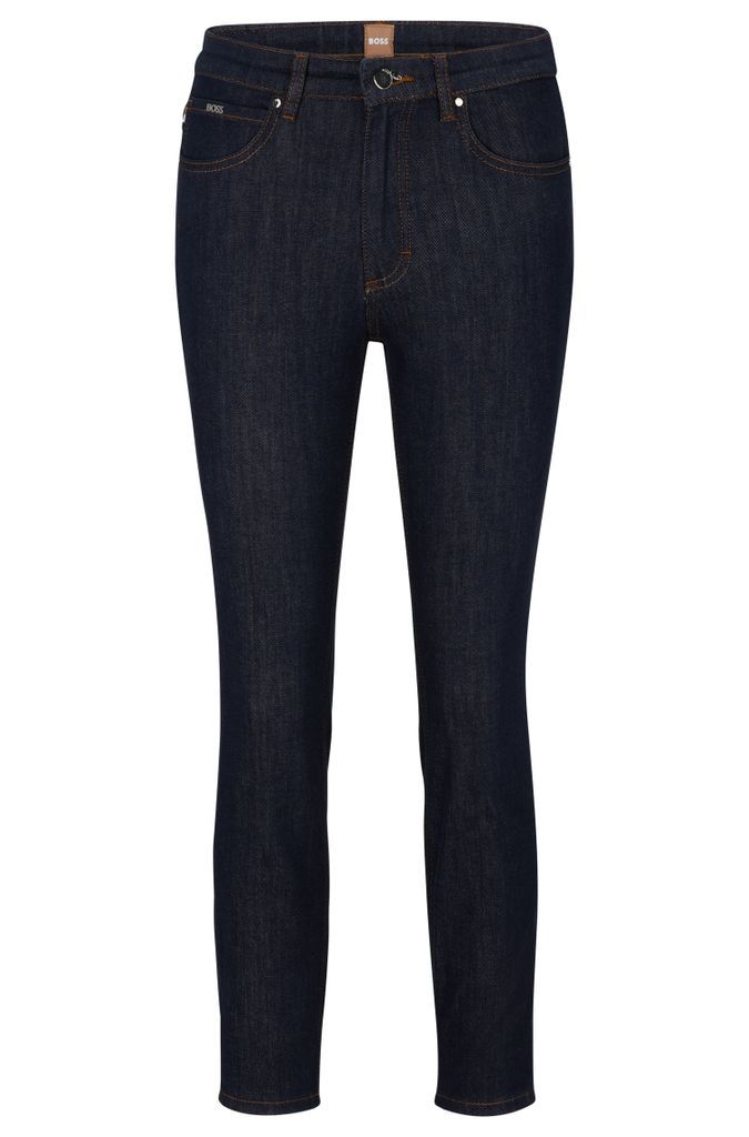 Slim-fit cropped jeans in Stay Indigo stretch denim