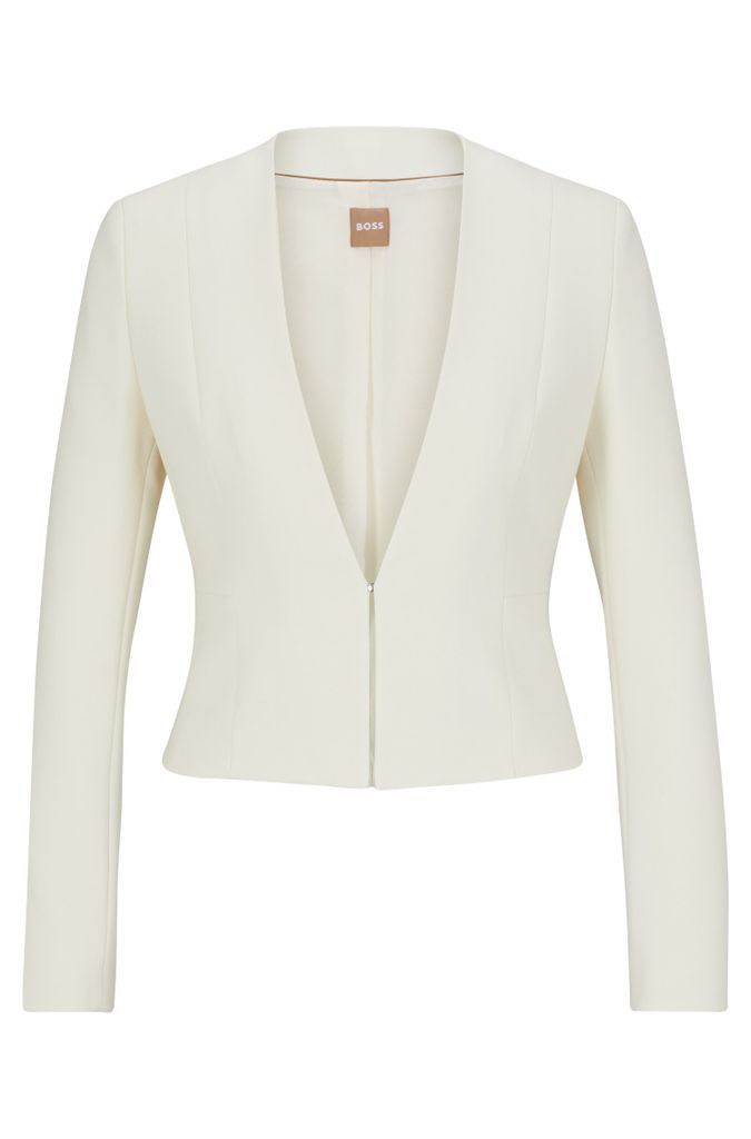 Slim-fit cropped jacket with collarless styling