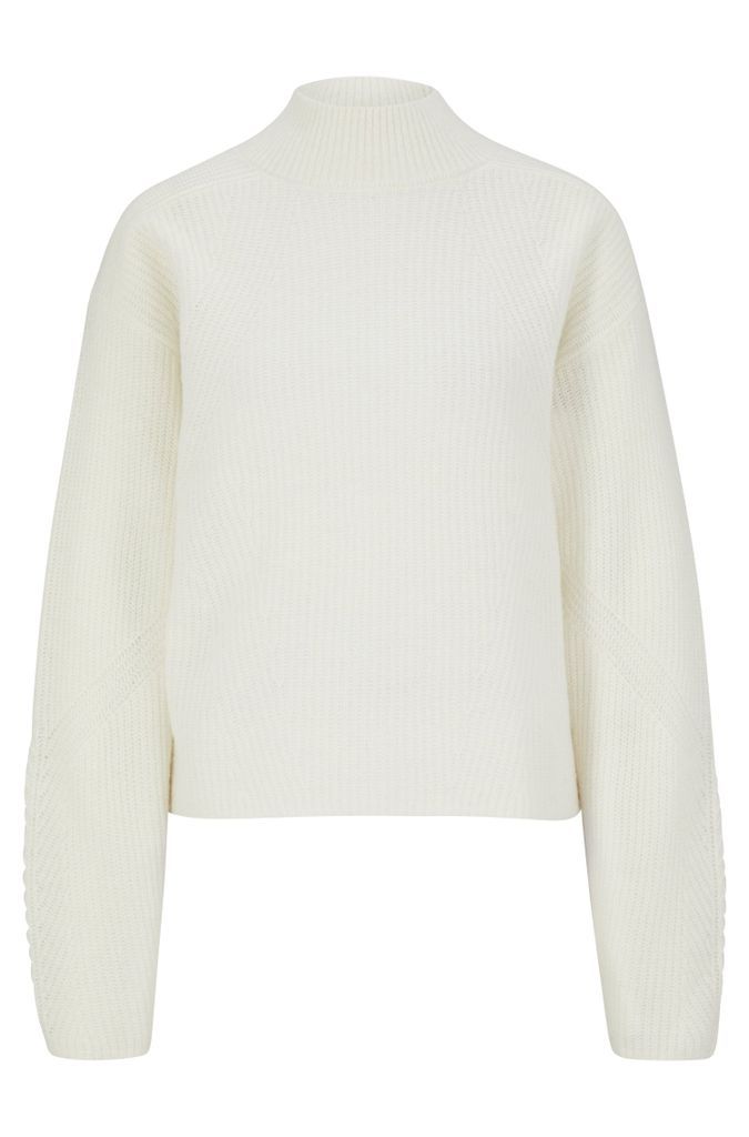 Knitted sweater with mock neckline