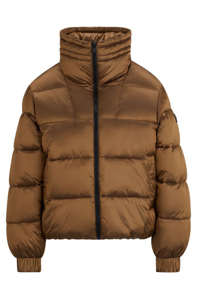 Regular-fit puffer jacket in lustrous fabric
