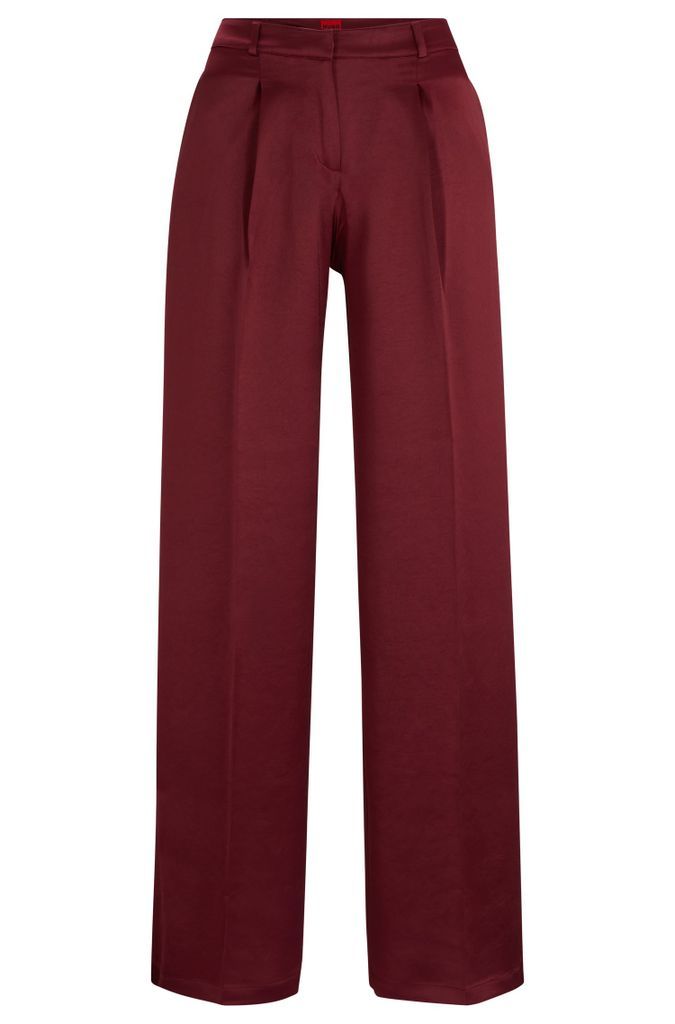 Wide-leg relaxed-fit trousers in soft satin