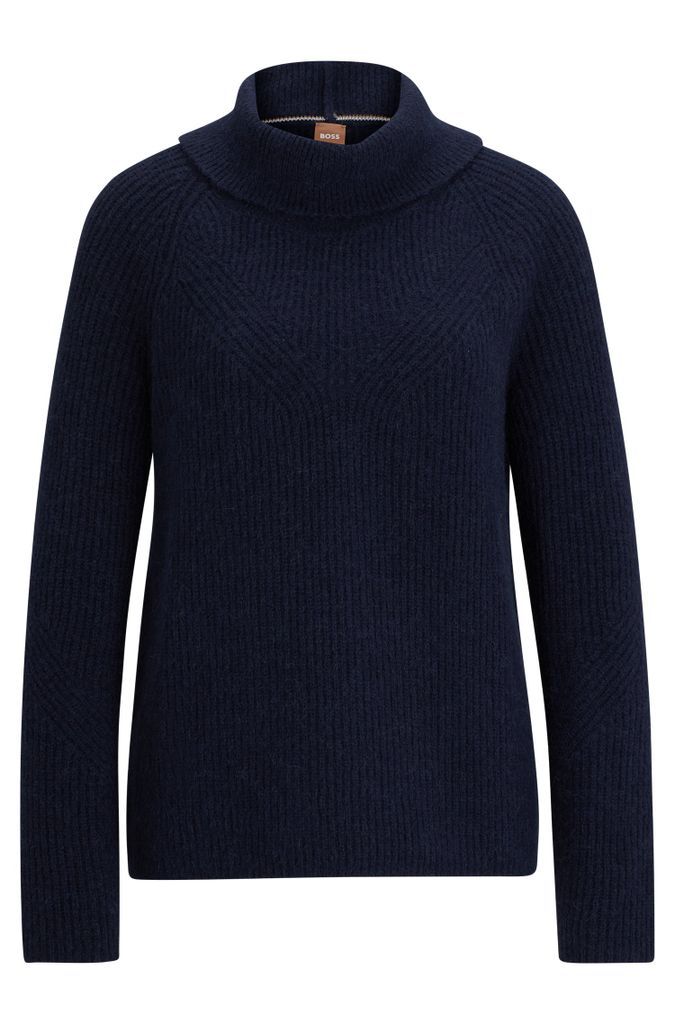 Rollneck sweater with mixed structures
