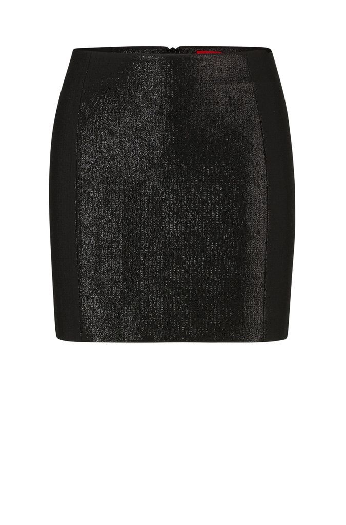 Slim-fit mini skirt in glitter-effect fabric