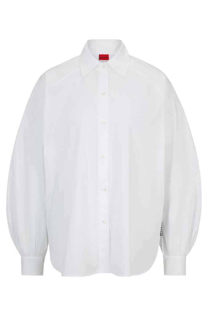 Relaxed-fit statement blouse in cotton poplin