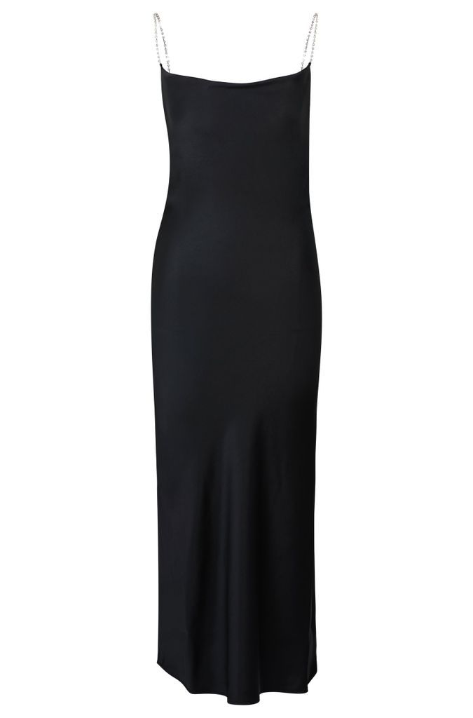 Cowl-neck regular-fit dress with crystal straps