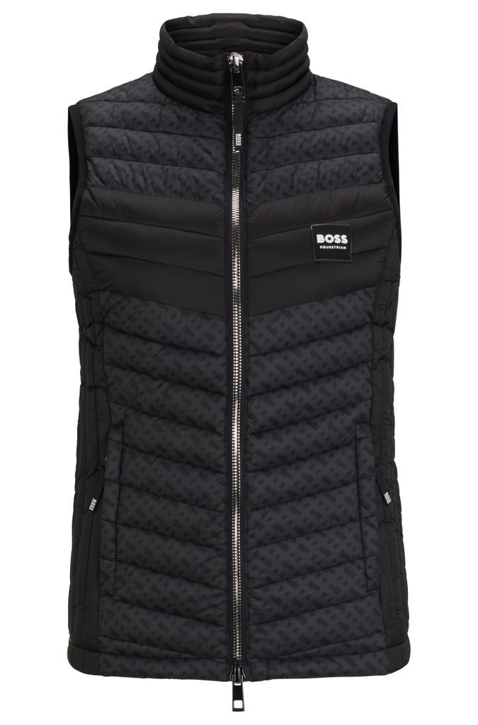 Equestrian monogram gilet with silicone logo patches