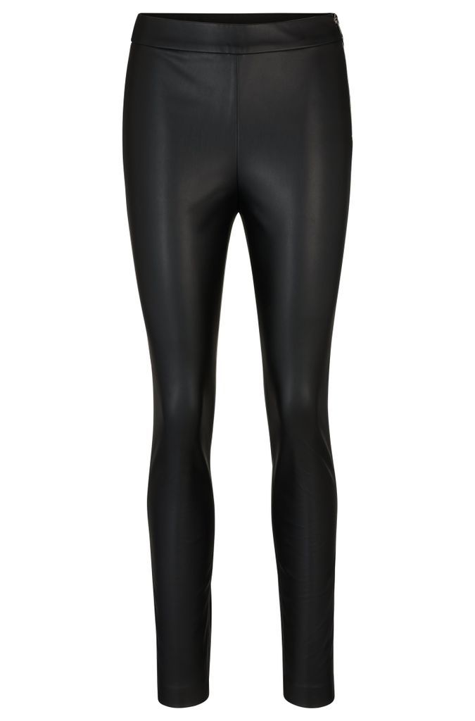 Skinny-fit high-waisted trousers with side zip