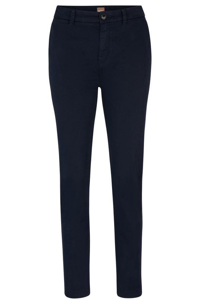 Regular-fit trousers in stretch-cotton satin