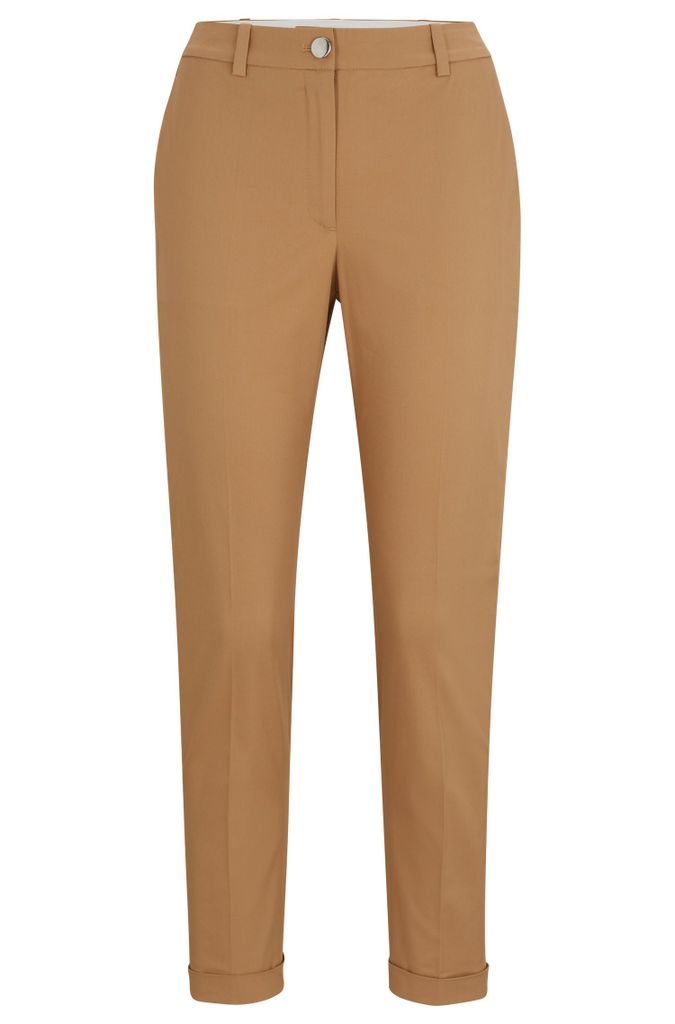Regular-fit trousers in stretch-cotton twill