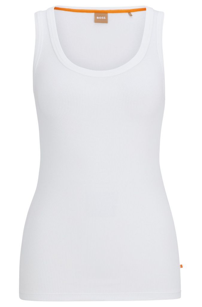 Stretch-cotton slim-fit vest with ribbed structure
