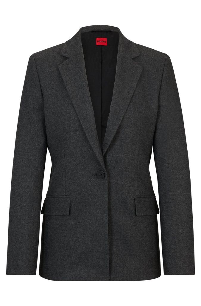 Regular-fit jacket with single-button closure