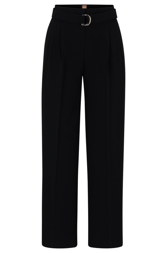 Relaxed-fit trousers in crease-resistant Japanese crepe