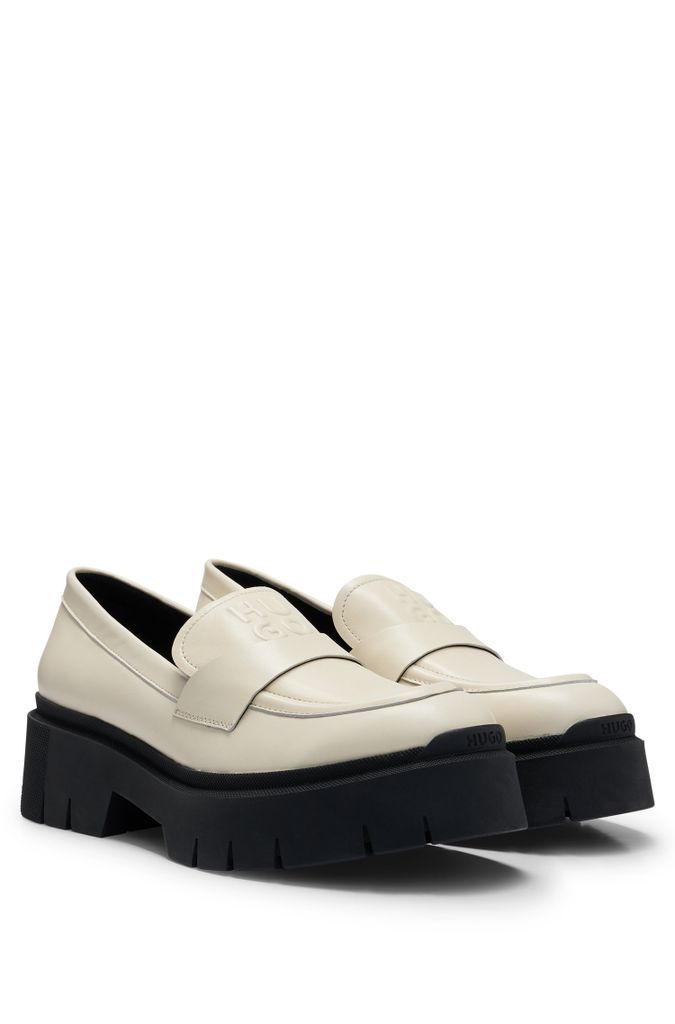 Chunky-sole loafers in smooth leather with logo details