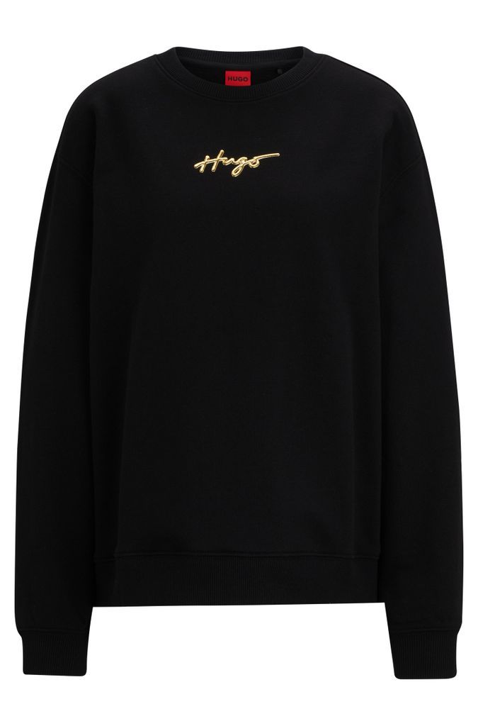 Relaxed-fit sweatshirt with metallic-effect handwritten logo