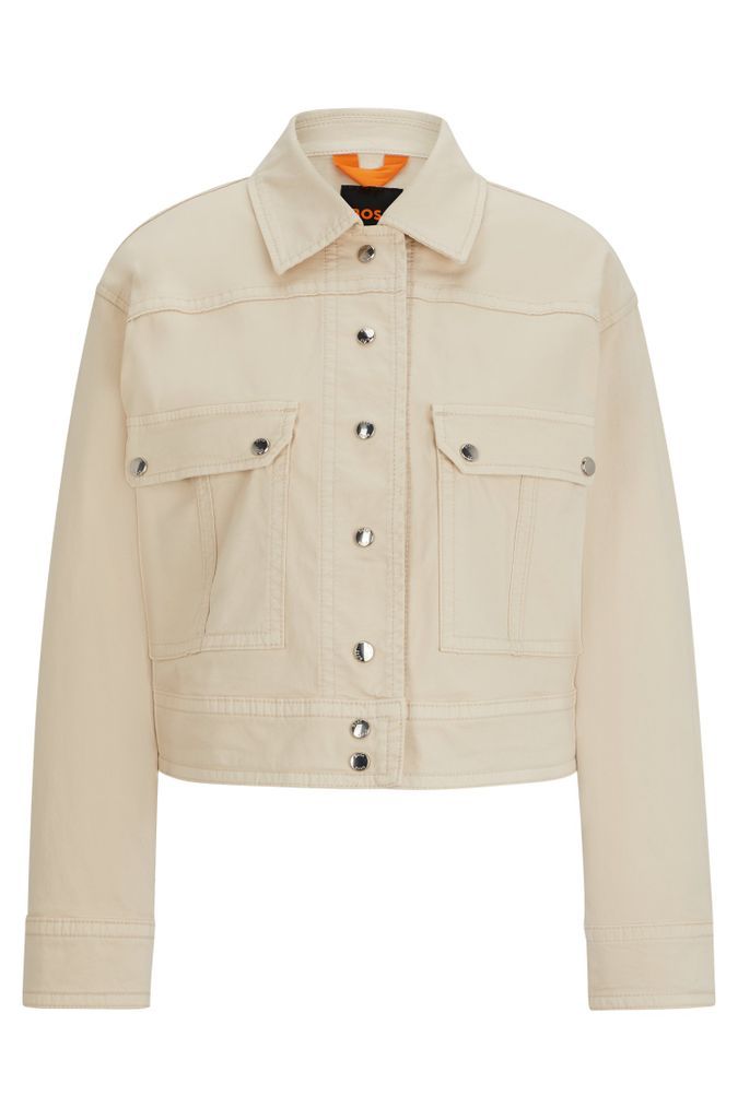 Relaxed-fit jacket in stretch-cotton twill