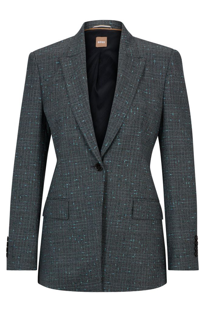Slim-fit jacket in Italian slub wool-blend twill