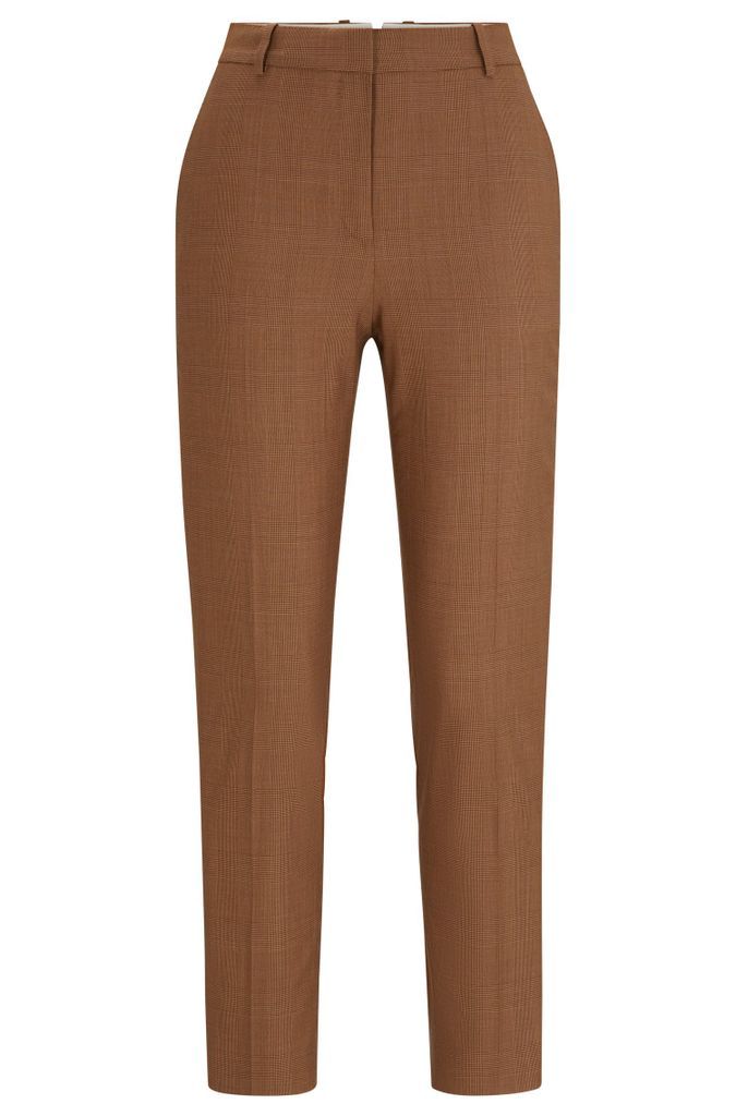 Regular-fit trousers in checked virgin wool and silk