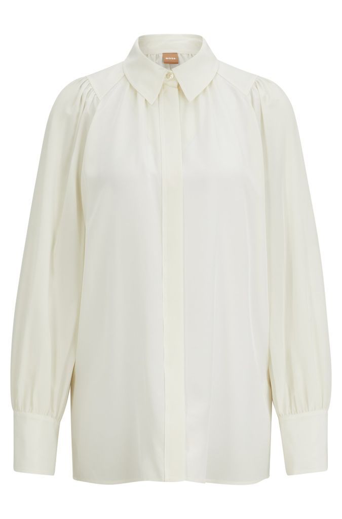 Relaxed-fit blouse in washed silk
