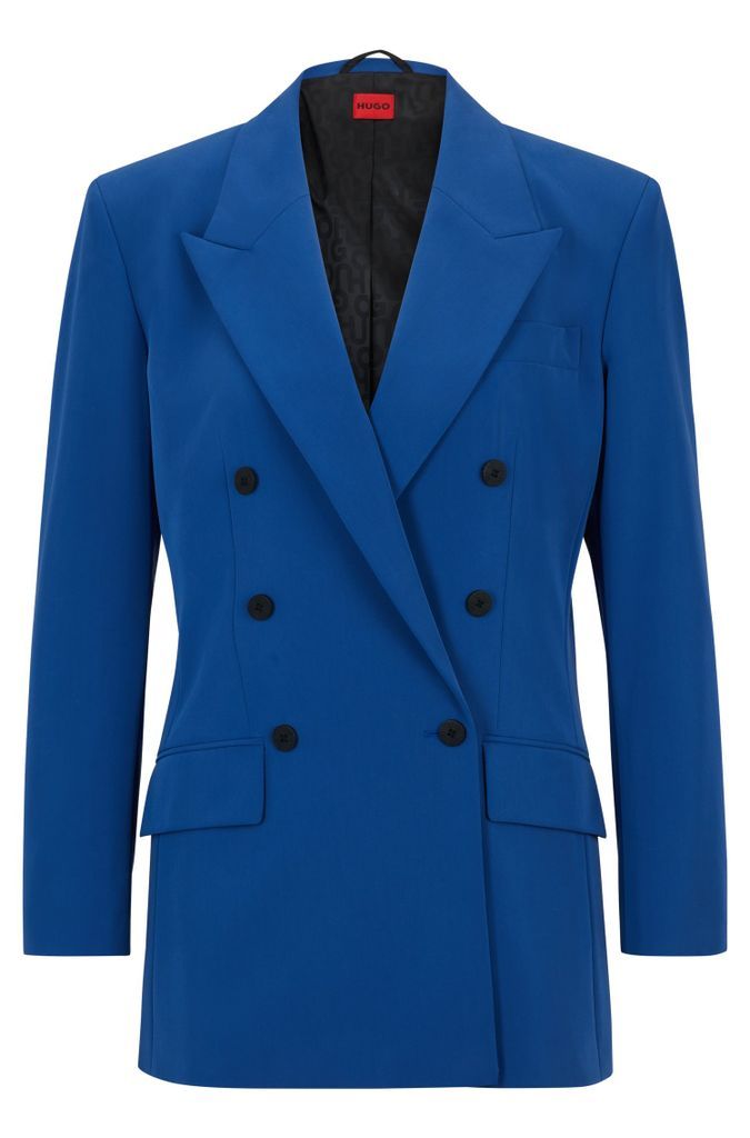 Relaxed-fit double-breasted jacket in stretch fabric