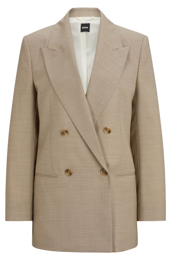 Relaxed-fit jacket in heavyweight sharkskin Italian wool