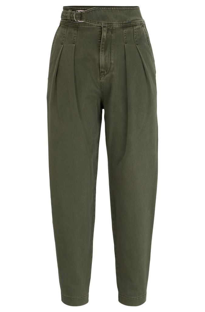 Relaxed-fit trousers in cotton twill with front pleats