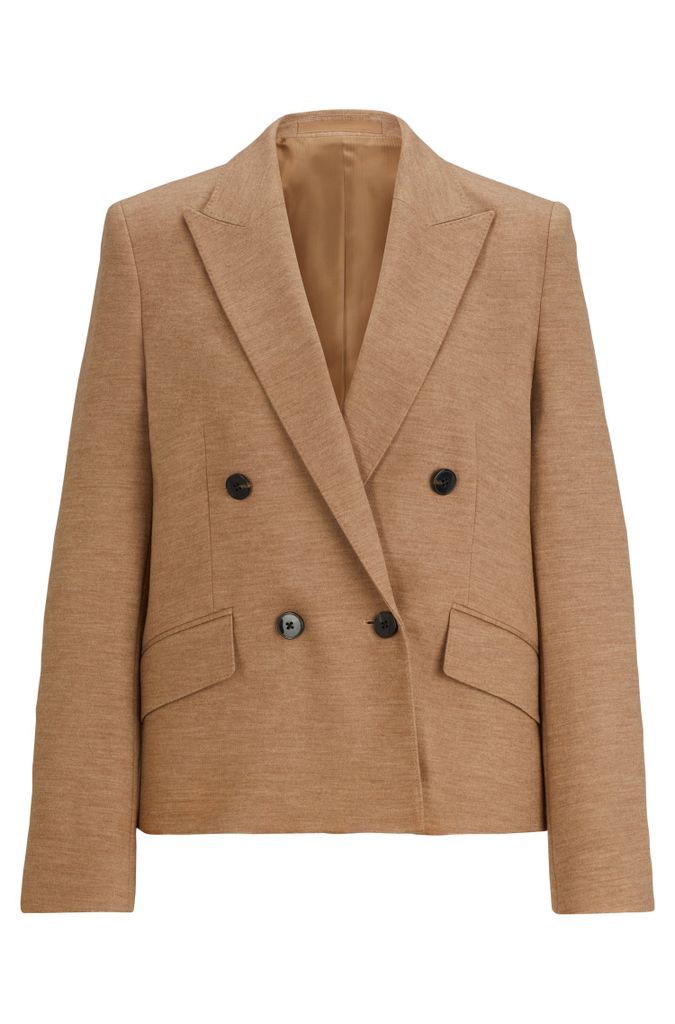 Slim-fit jacket in virgin wool and cotton