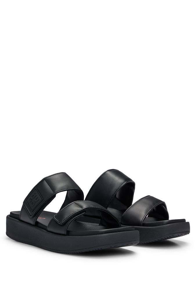 Faux-leather slip-on sandals with padded straps