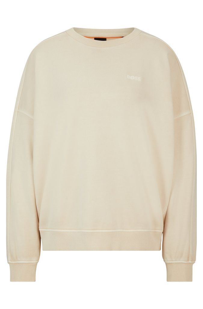 Round-neck sweatshirt in cotton with logo detail