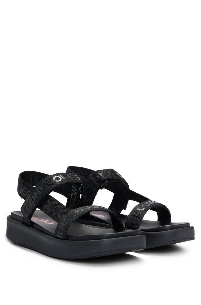 Stacked-logo sandals with branded straps