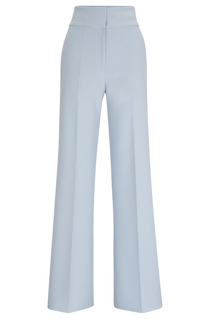 Regular-fit high-waisted trousers with flared leg