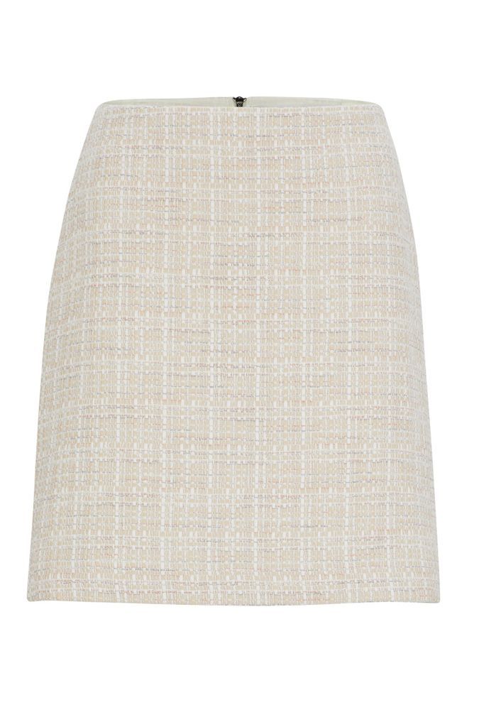 Tweed mini skirt with rear zip