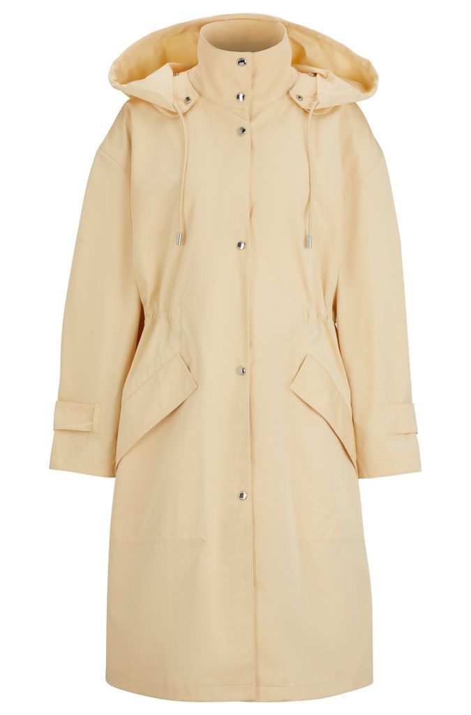Water-repellent parka jacket in cotton twill