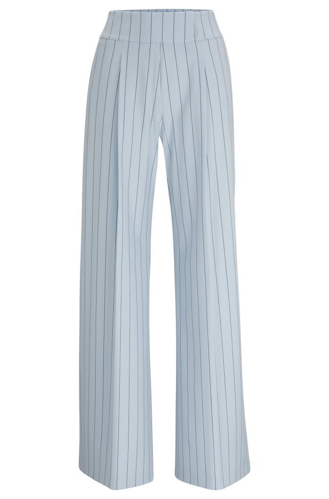 Extra-long-length trousers in pinstripe stretch fabric