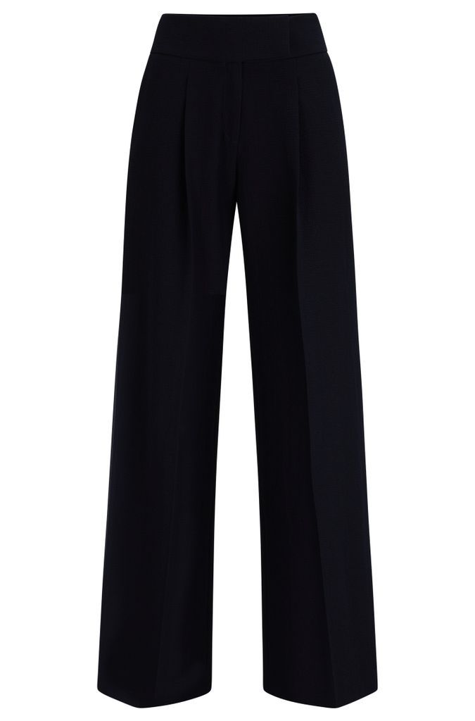 Regular-fit pleated trousers with extra-long length