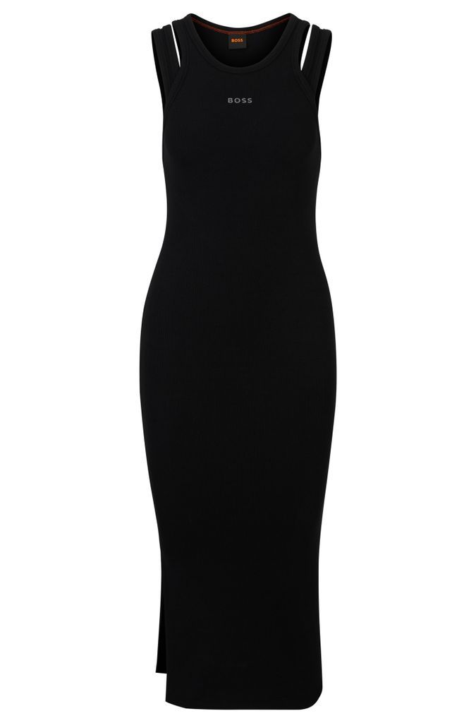 Stretch-cotton bodycon dress with cut-out details