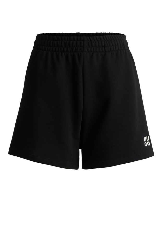 Cotton-terry regular-fit shorts with stacked logo