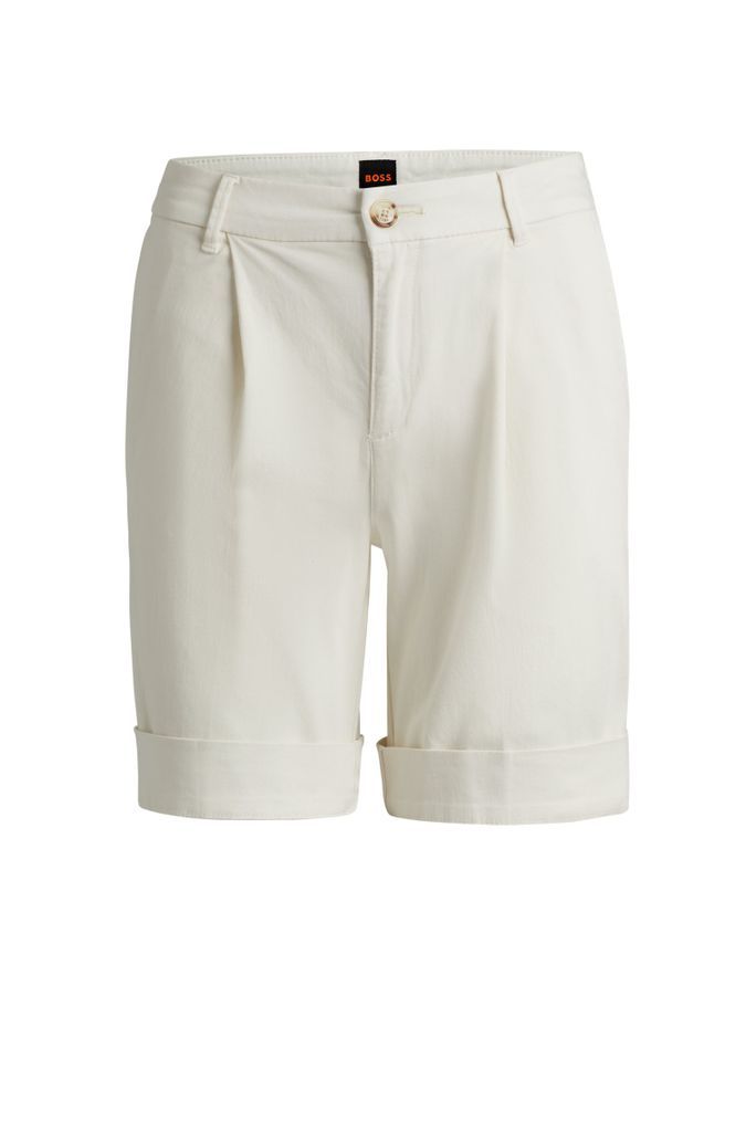 Relaxed-fit high-rise shorts in stretch cotton