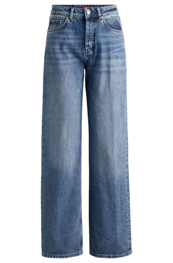 Relaxed-fit jeans in ocean-blue denim