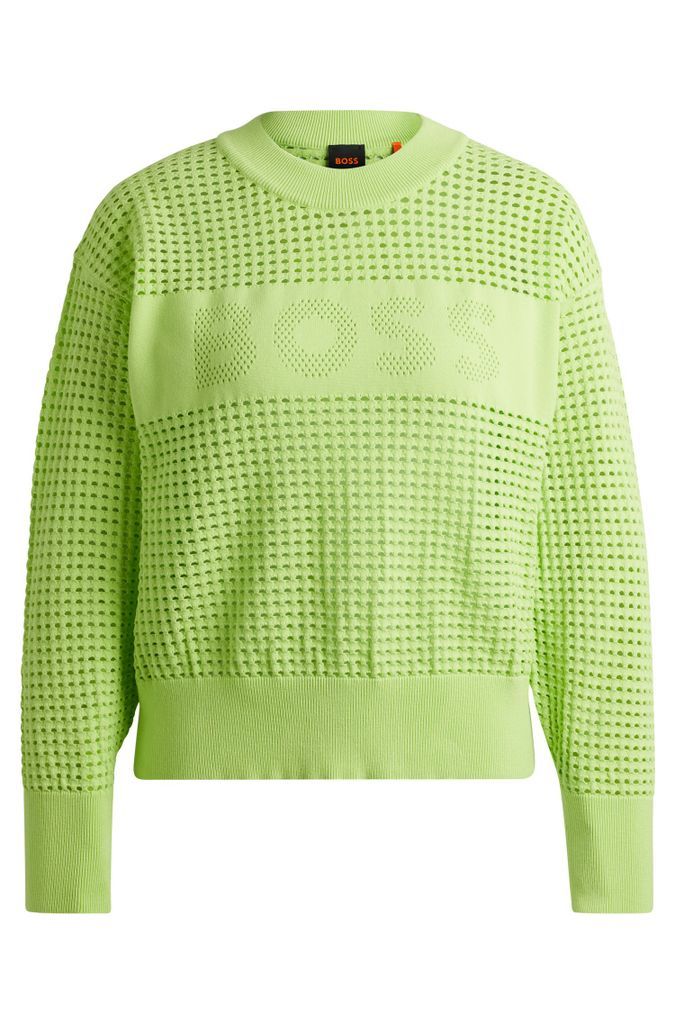 Open-knit sweater with logo detail