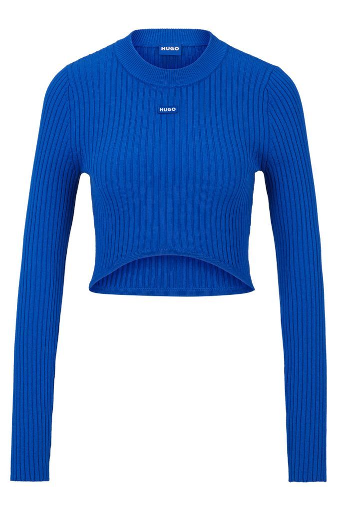 Slim-fit sweater with high-cut hemline