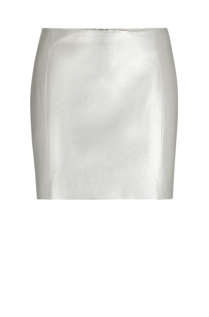 Regular-fit mini skirt in metallic fabric