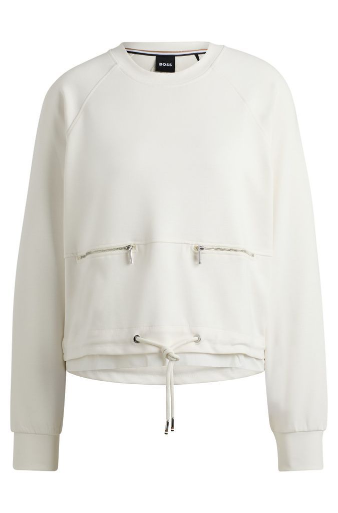 Adjustable-hem sweatshirt with zip details