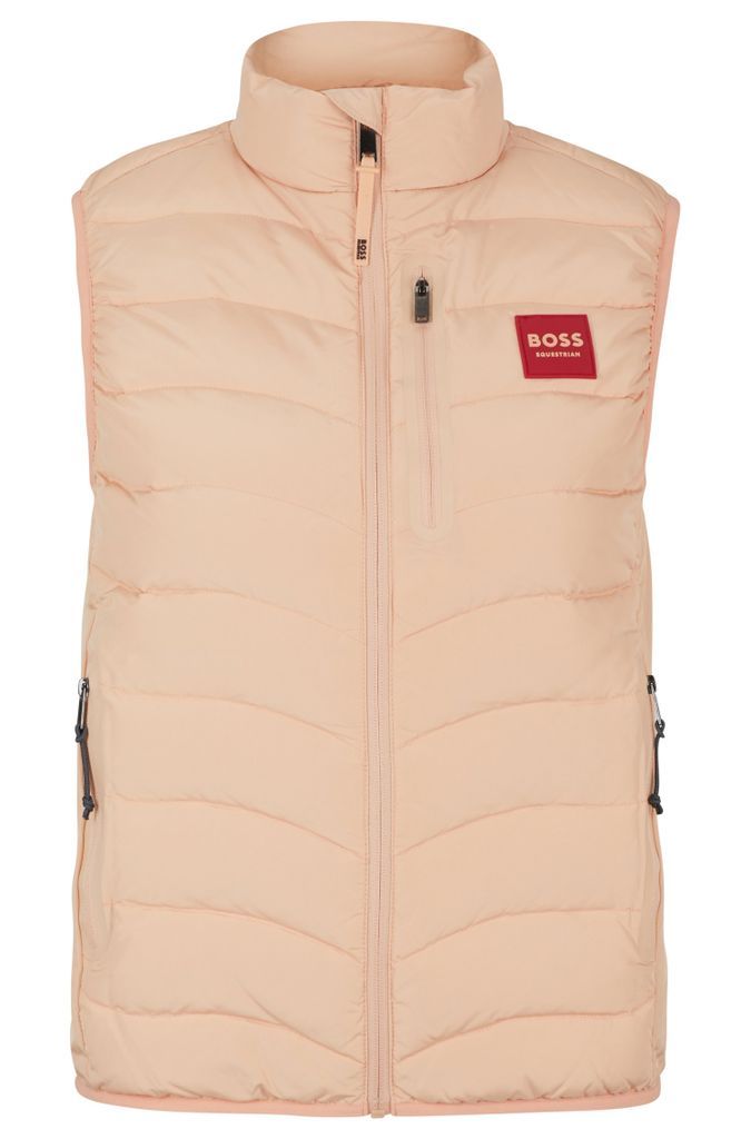 Equestrian padded gilet with silicone logo patch
