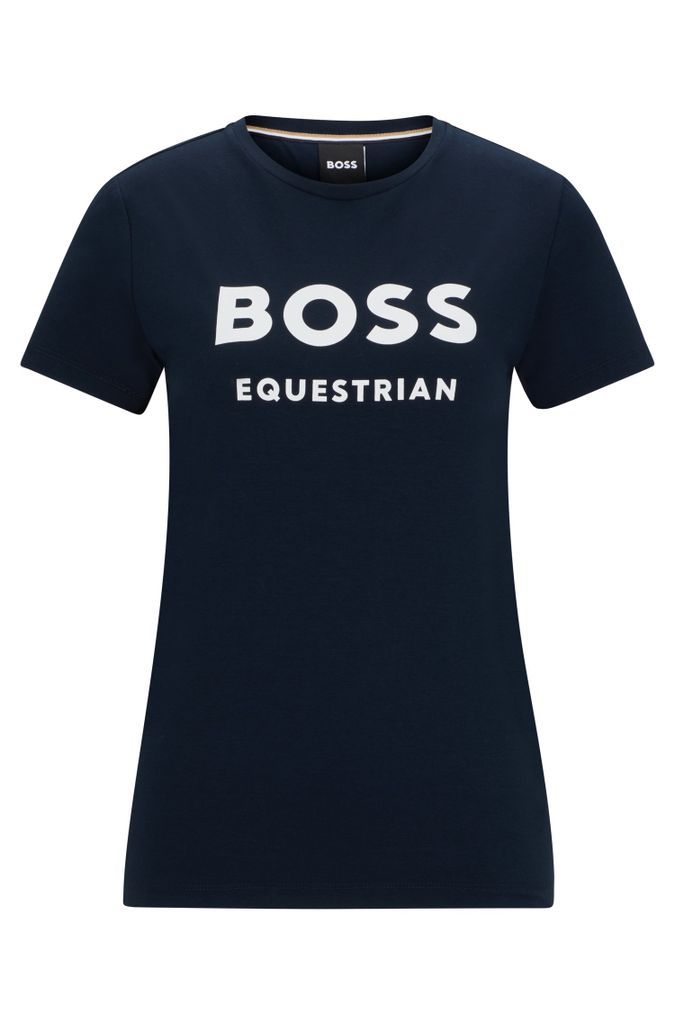 Equestrian stretch-cotton T-shirt with logo details
