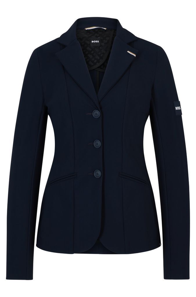 Equestrian show jacket with logo patch
